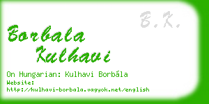 borbala kulhavi business card