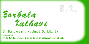 borbala kulhavi business card